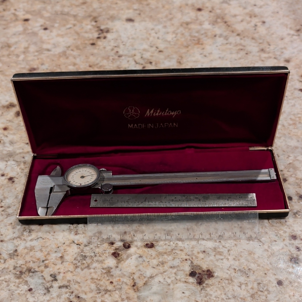 Helios Dial Caliper with Regular Jaws, Mitutoyo - VINTAGE W Pioneer 3503 Ruler